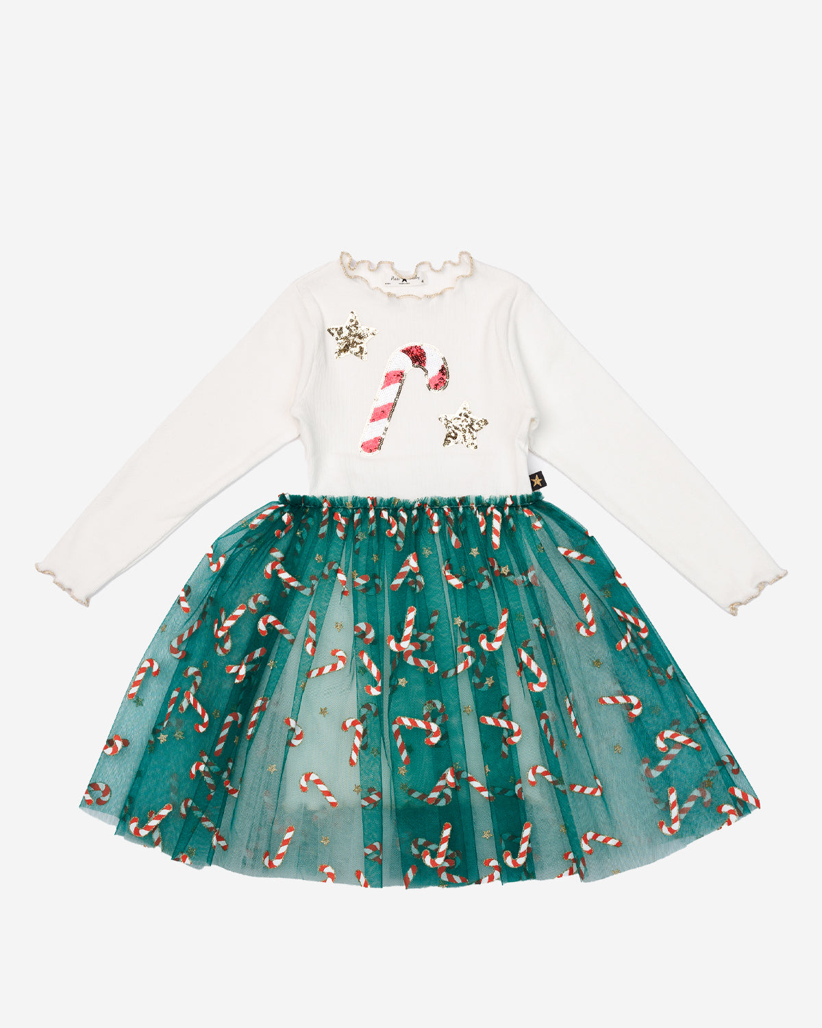 Candy Cane Star Tutu Dress Green / 12M Candy Cane Star Tutu Dress Green / 12M