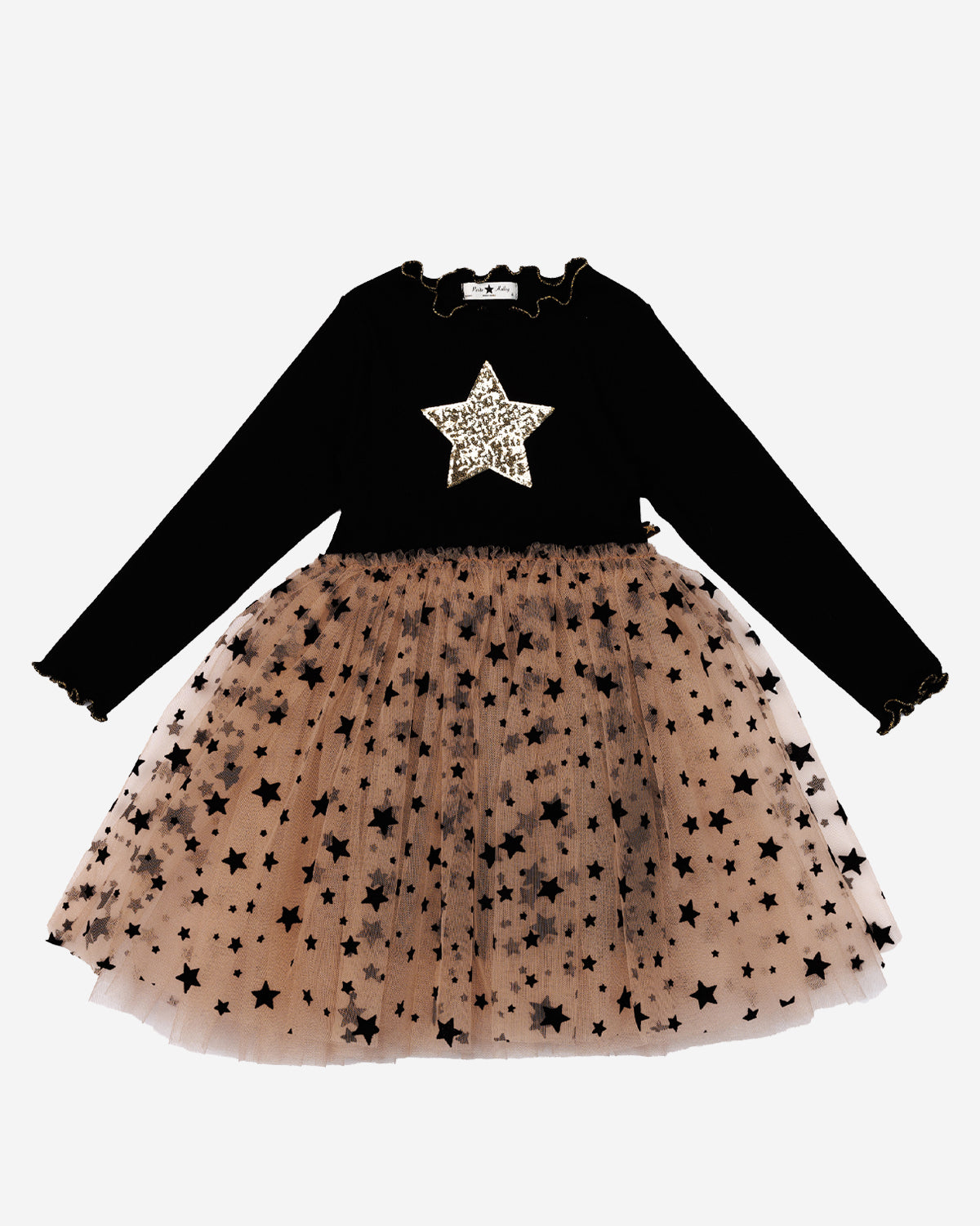 brown and white polka dot dress Pretty Pirouettes Brown Ruffle Tutu Dress – Mia Belle Girls main image 0