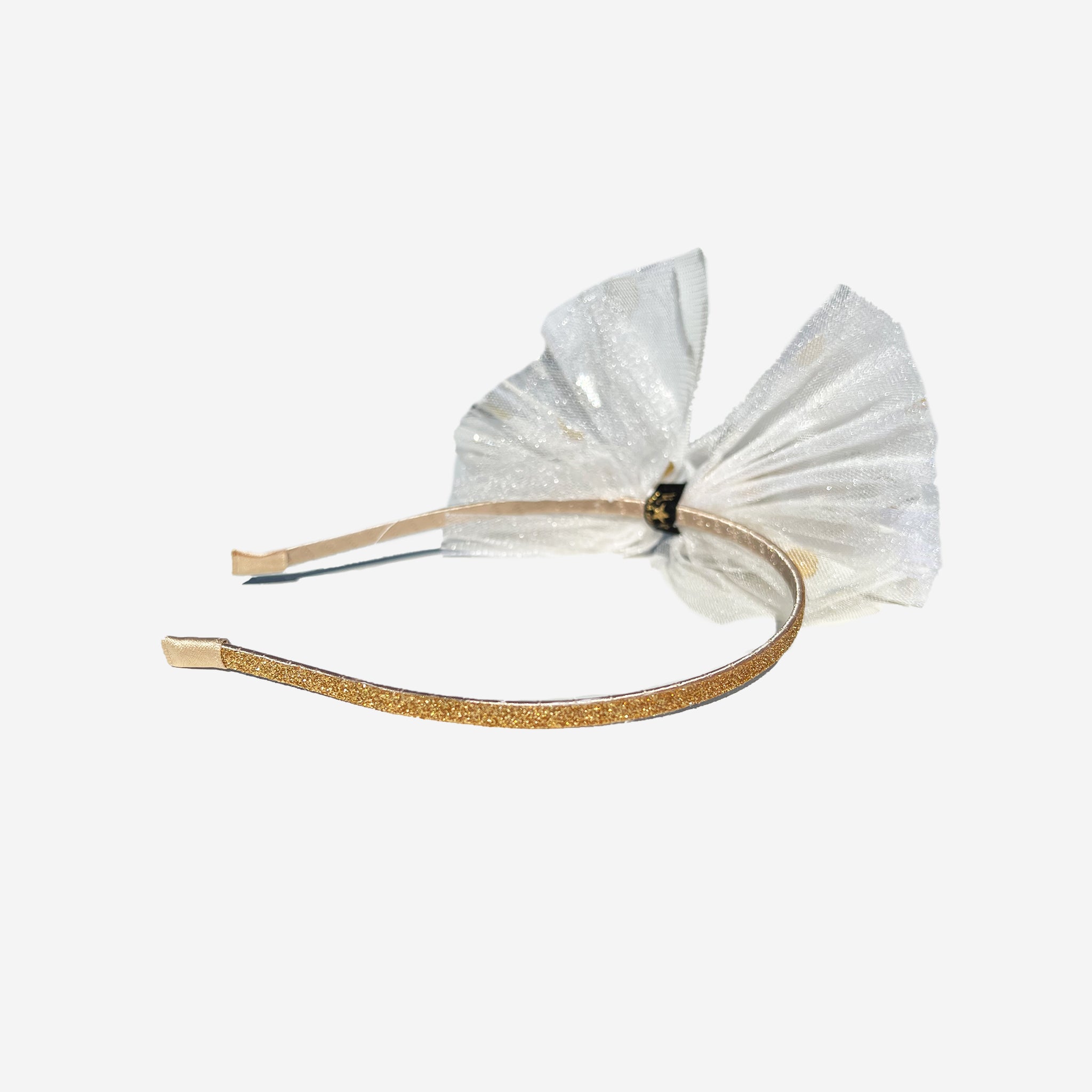 ivory headband with golden dots