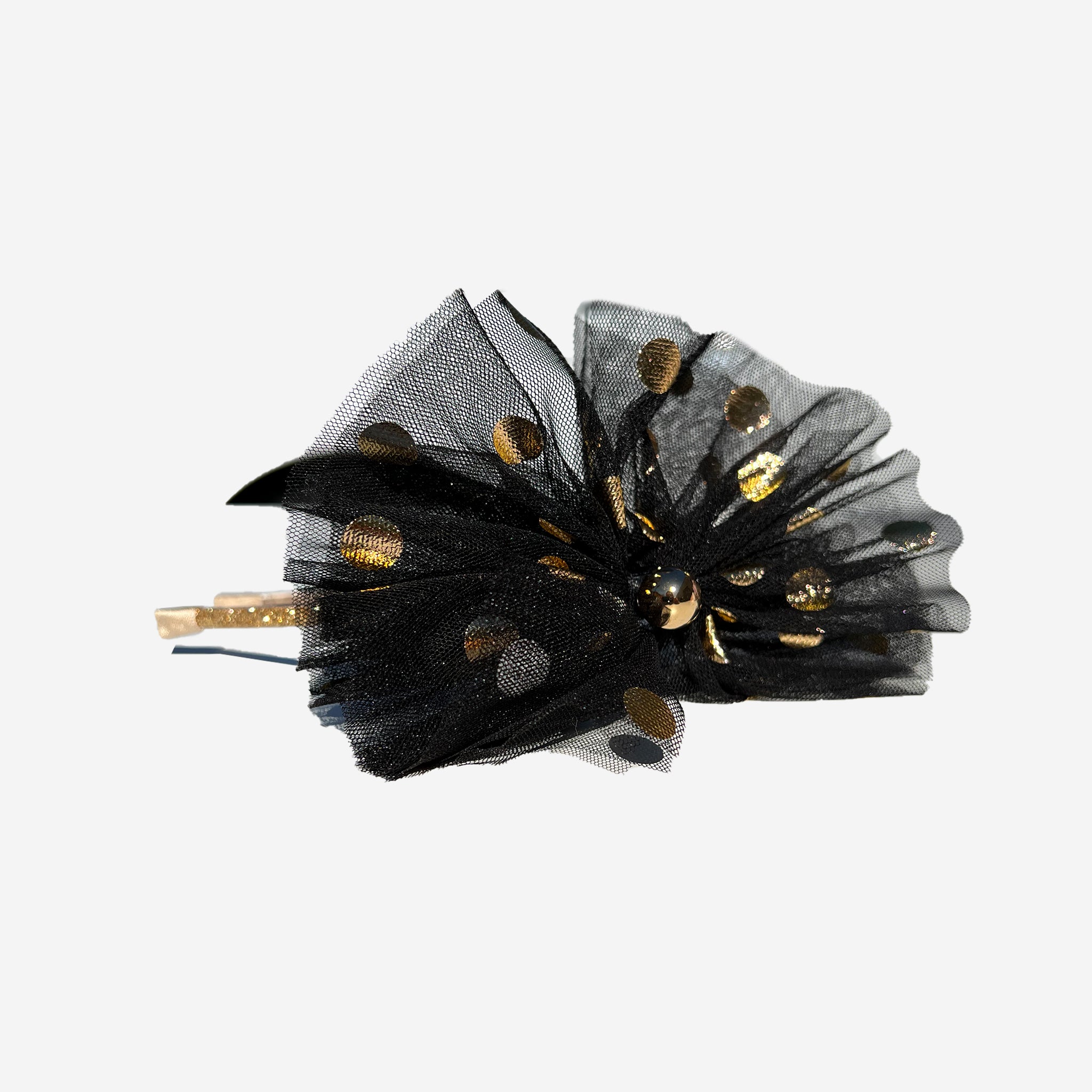 black headband with golden dots
