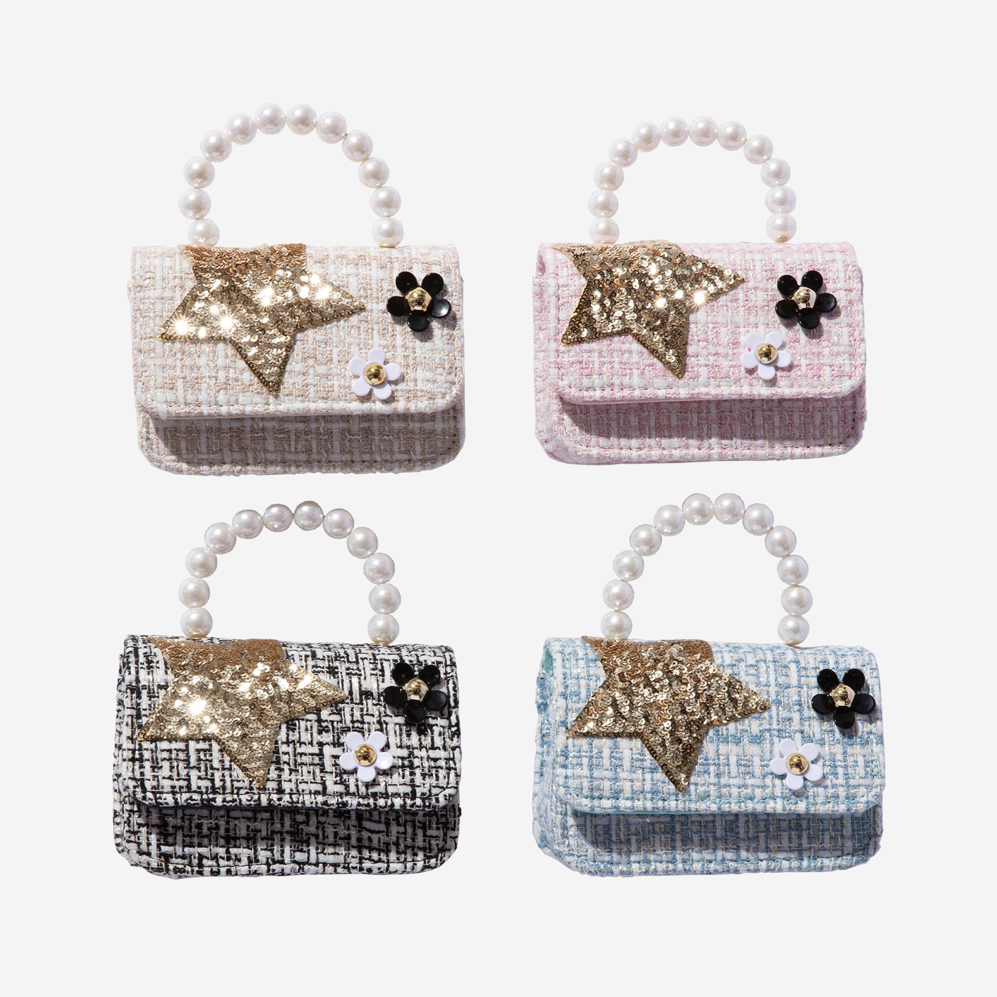 ivory, pink, black, blue