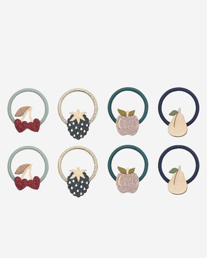 Winter Fruits Mini Hair Ties - 8 Pack