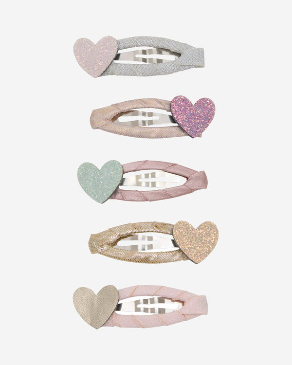 Teeny Heart Mini Hair Clips - 5 Pack