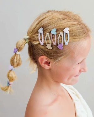 Teeny Heart Mini Hair Clips - 5 Pack