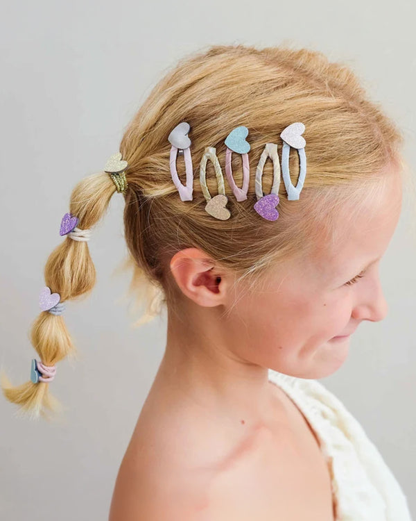 Teeny Heart Mini Hair Clips - 5 Pack