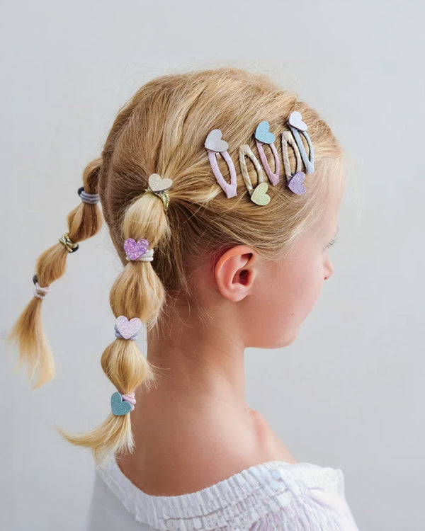Teeny Heart Mini Hair Clips - 5 Pack