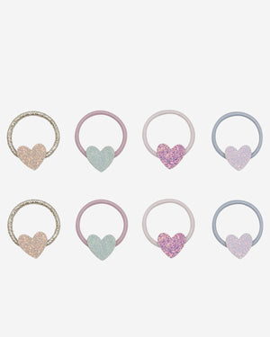 Teeny Heart Mini Hair Ties - 8 Pack
