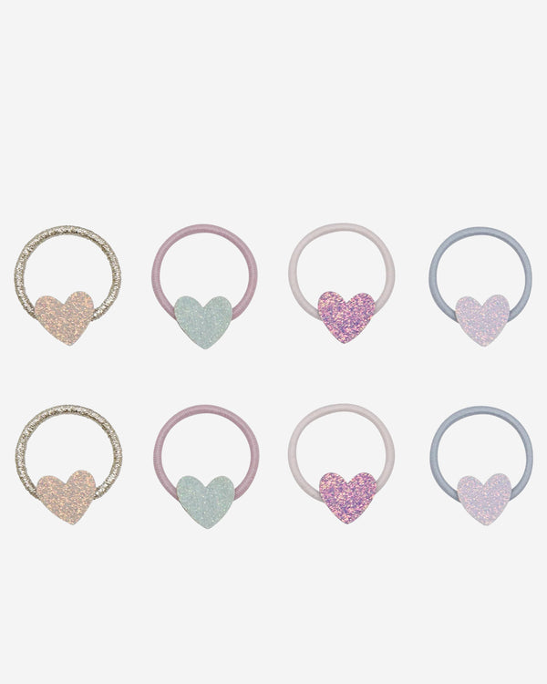 Teeny Heart Mini Hair Ties - 8 Pack