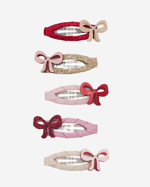 Cutesy Bow Mini Hair Clips - 5 Pack