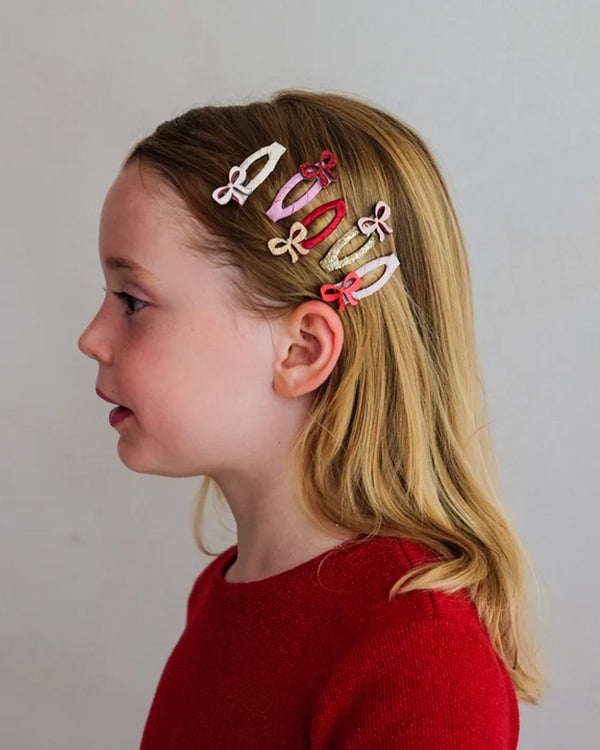 Cutesy Bow Mini Hair Clips - 5 Pack