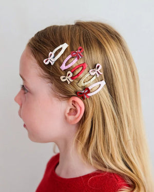 Cutesy Bow Mini Hair Clips - 5 Pack