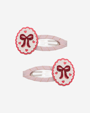 Framed Bow Hair Clips - 2 Pack