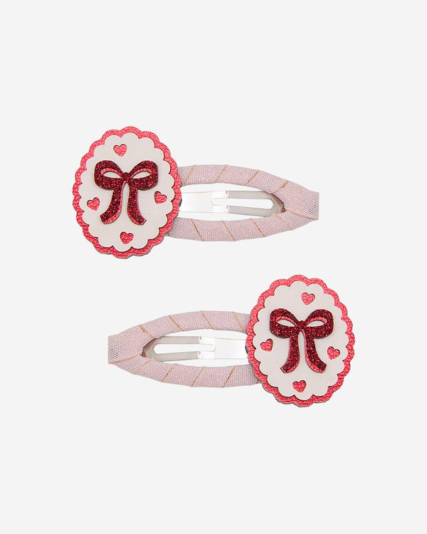 Framed Bow Hair Clips - 2 Pack