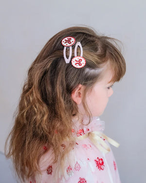 Framed Bow Hair Clips - 2 Pack