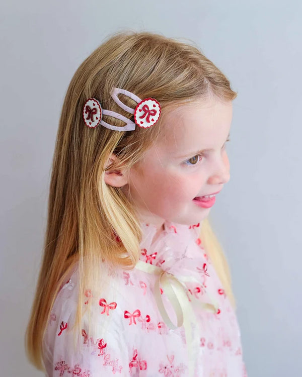 Framed Bow Hair Clips - 2 Pack
