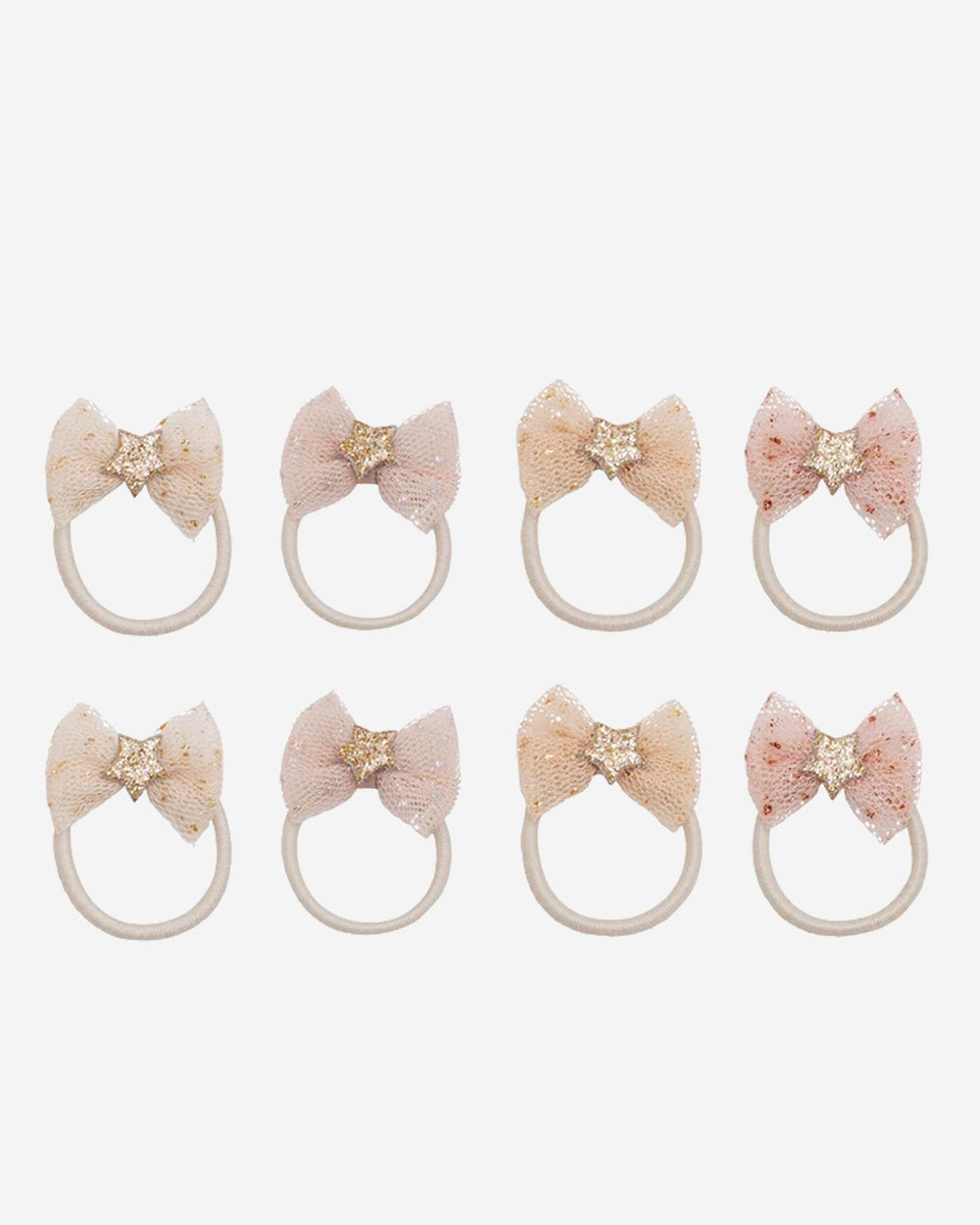 Tutu Bow Mini Hair Ties - 8 Pack