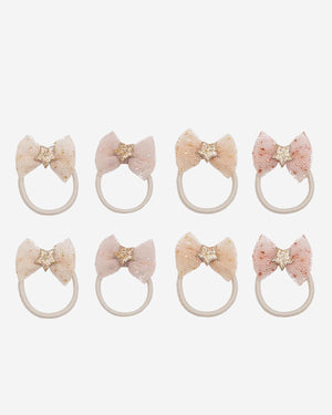 Tutu Bow Mini Hair Ties - 8 Pack