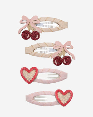 Fancy Cherries Hair Clips - 4 Pack