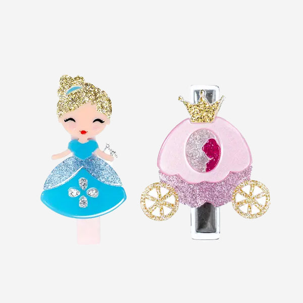 cute doll/blue dress & carriage