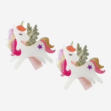unicorn winged/coral glitter