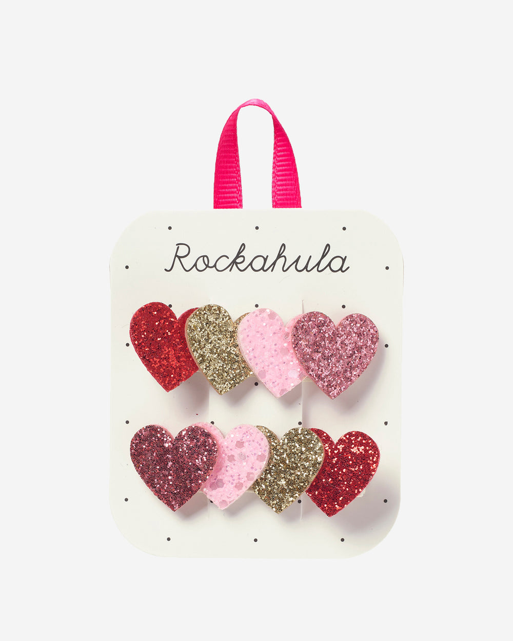Petal Glitter Heart Clips