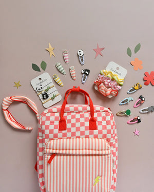 Stripy Star Fabric Clip Set