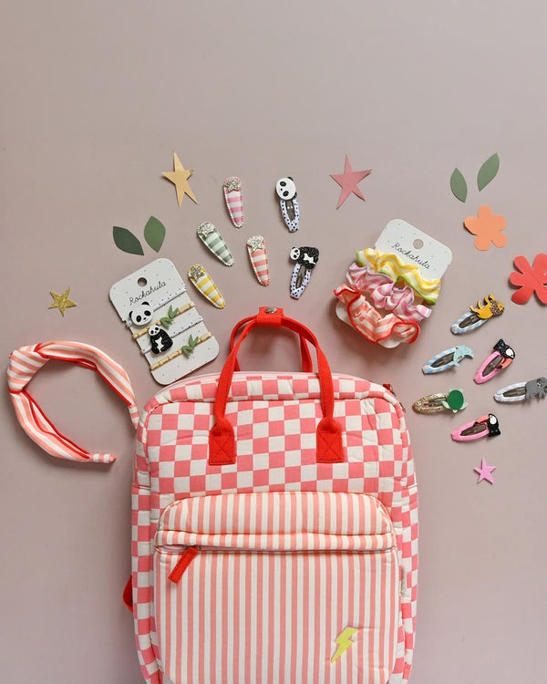 Stripy Star Fabric Clip Set