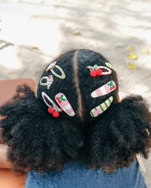 Cherry Kiss Stripy Clips