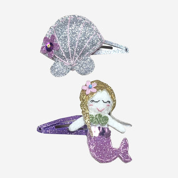 pastel mermaid & shell/silver & lilac