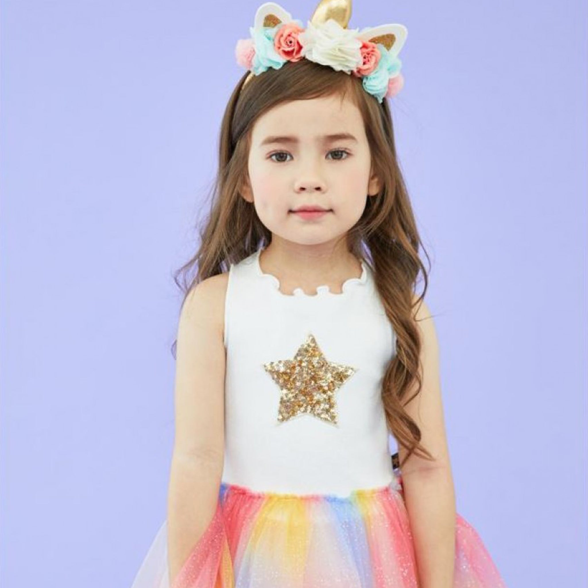 Sparkle Tutu Dress W/Star Rainbow / 6M Sparkle Tutu Dress W/Star Rainbow / 6M