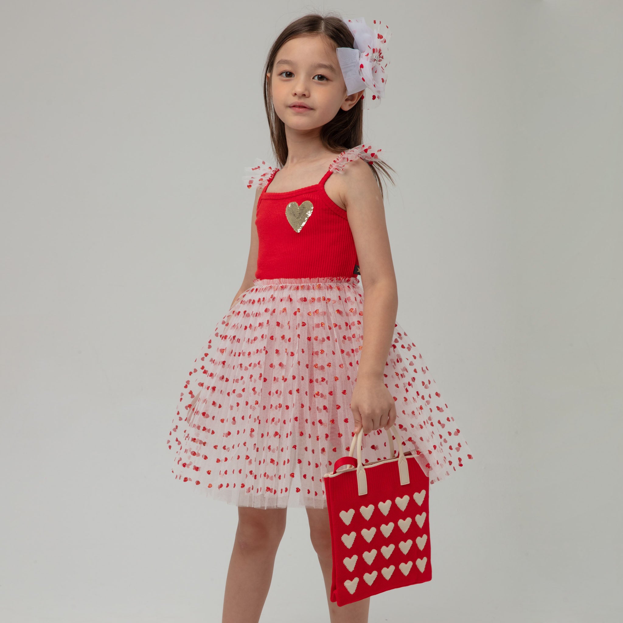 red dress with tutu Heart Tutu Dress