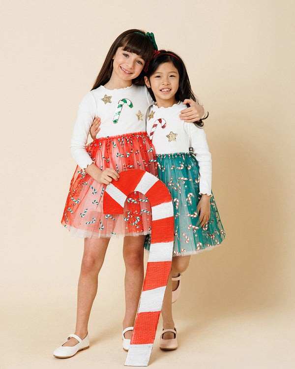 Candy Cane Star Tutu Dress