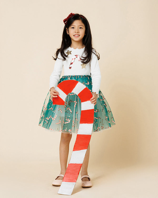 Candy Cane Star Tutu Dress