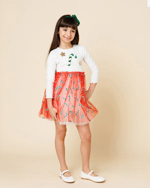 Candy Cane Star Tutu Dress