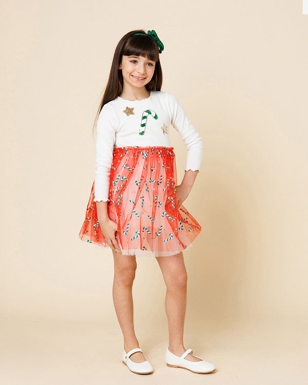 Candy Cane Star Tutu Dress