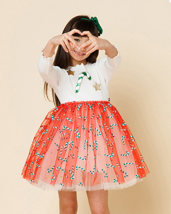 Candy Cane Star Tutu Dress