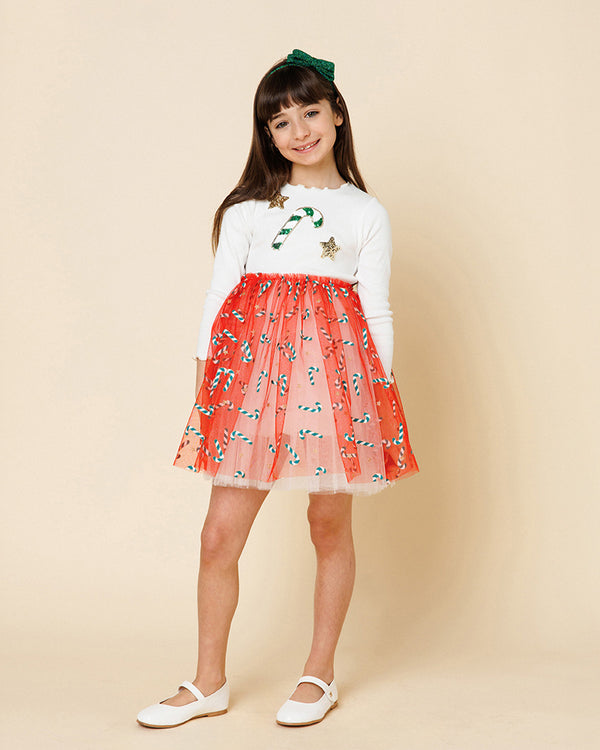 Candy Cane Star Tutu Dress