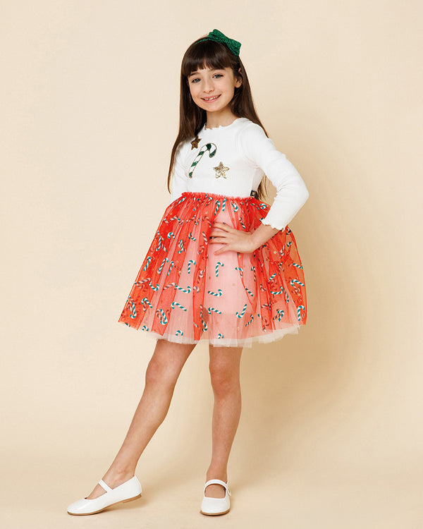 Candy Cane Star Tutu Dress