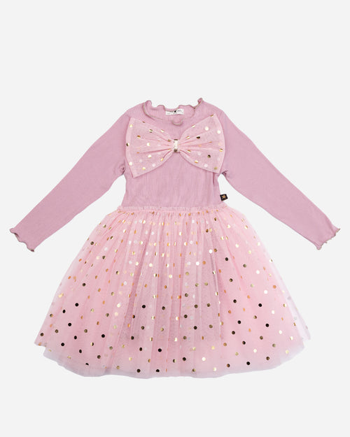 Gold Dot Bow Tutu Dress