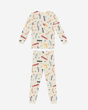 Bamboo LS Printed PJs Set