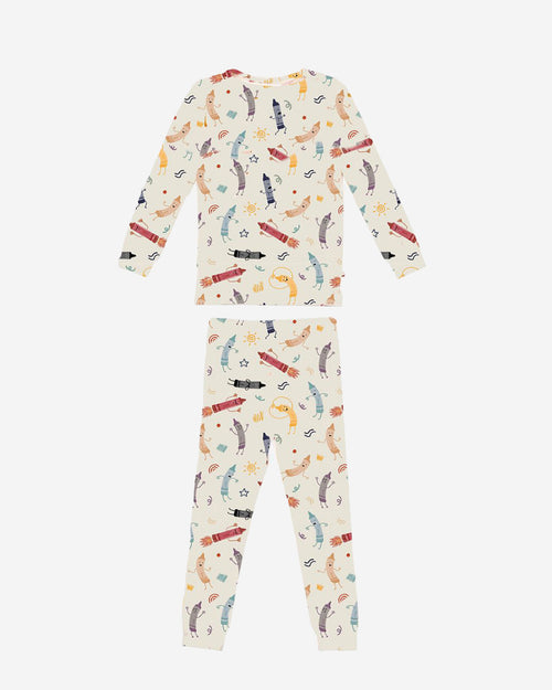 Bamboo LS Printed PJs Set