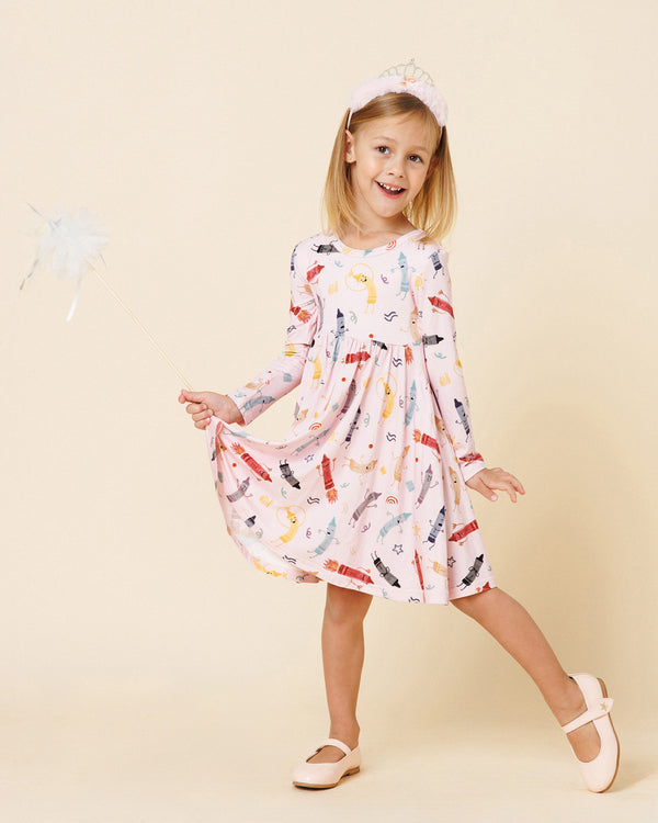 Bamboo LS Printed Dress