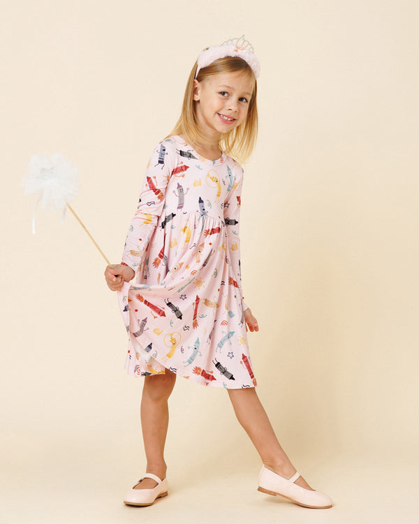 Bamboo LS Printed Dress