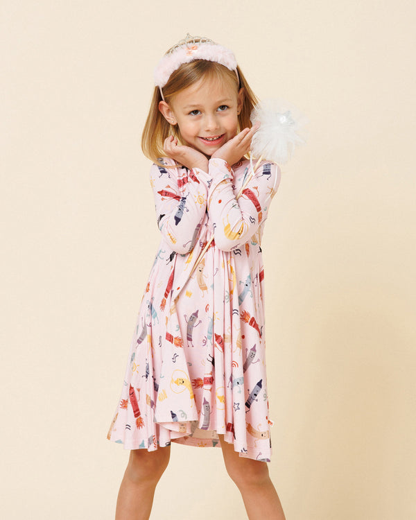 Bamboo LS Printed Dress