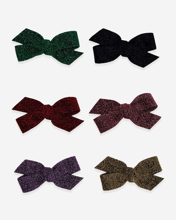 Glitter Bow Hair Clips