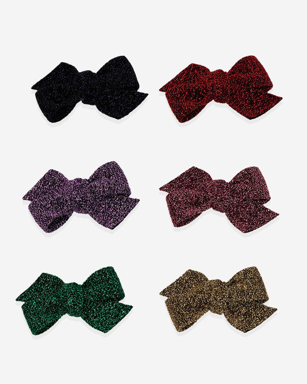Glitter Bow Hair Clips