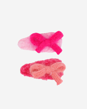 Knit Bow Hair Clips