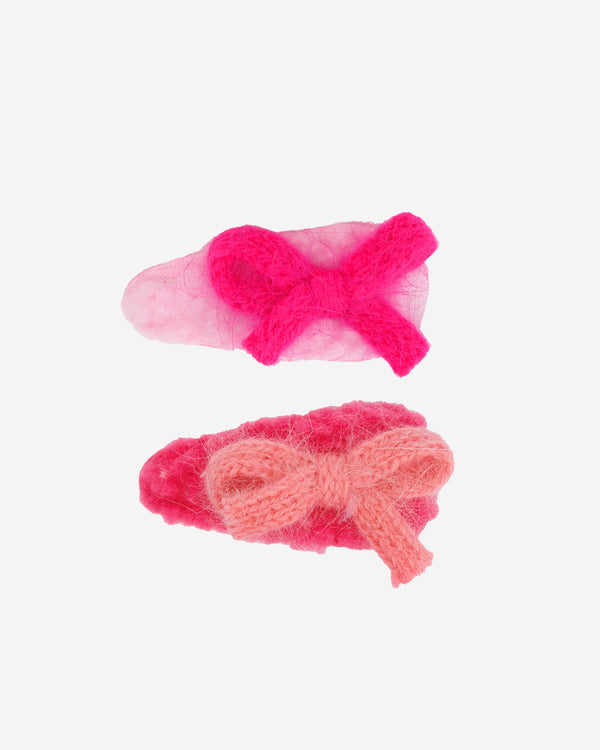 Knit Bow Hair Clips
