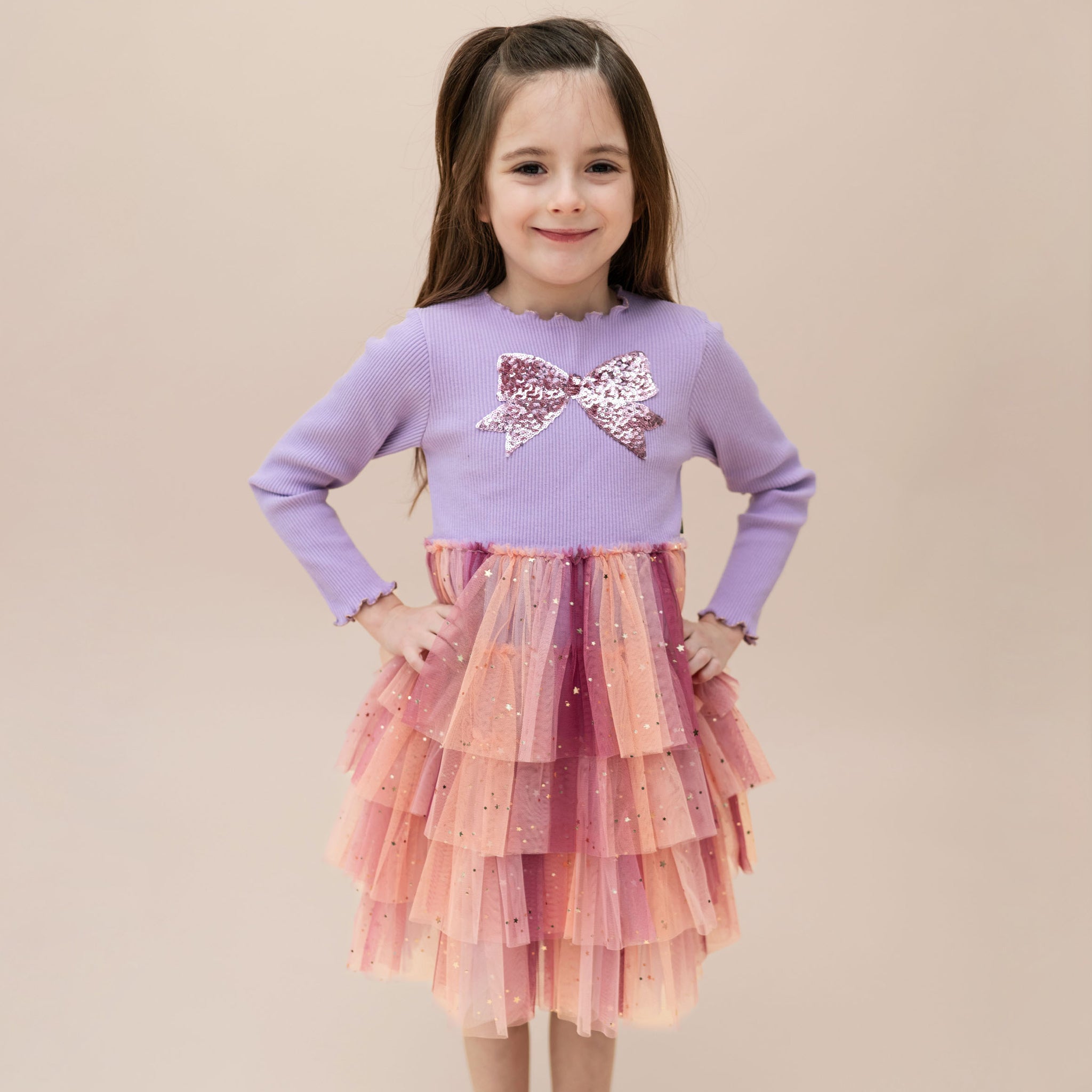 knee length dresses for ladies Tween Girls' Cute Bow Front Long Sleeve Party Dress  Elonnashop