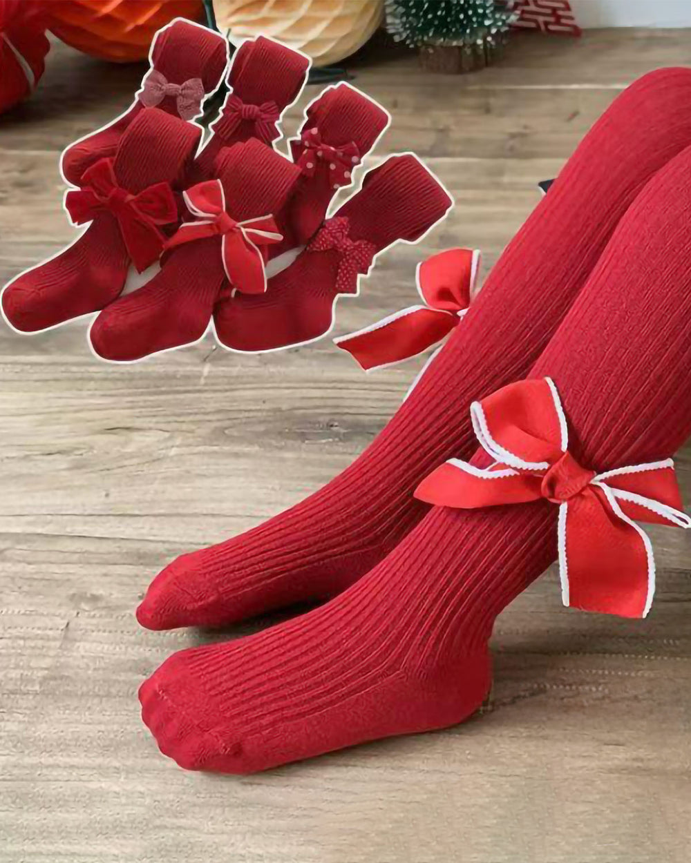 Red Bow Tights